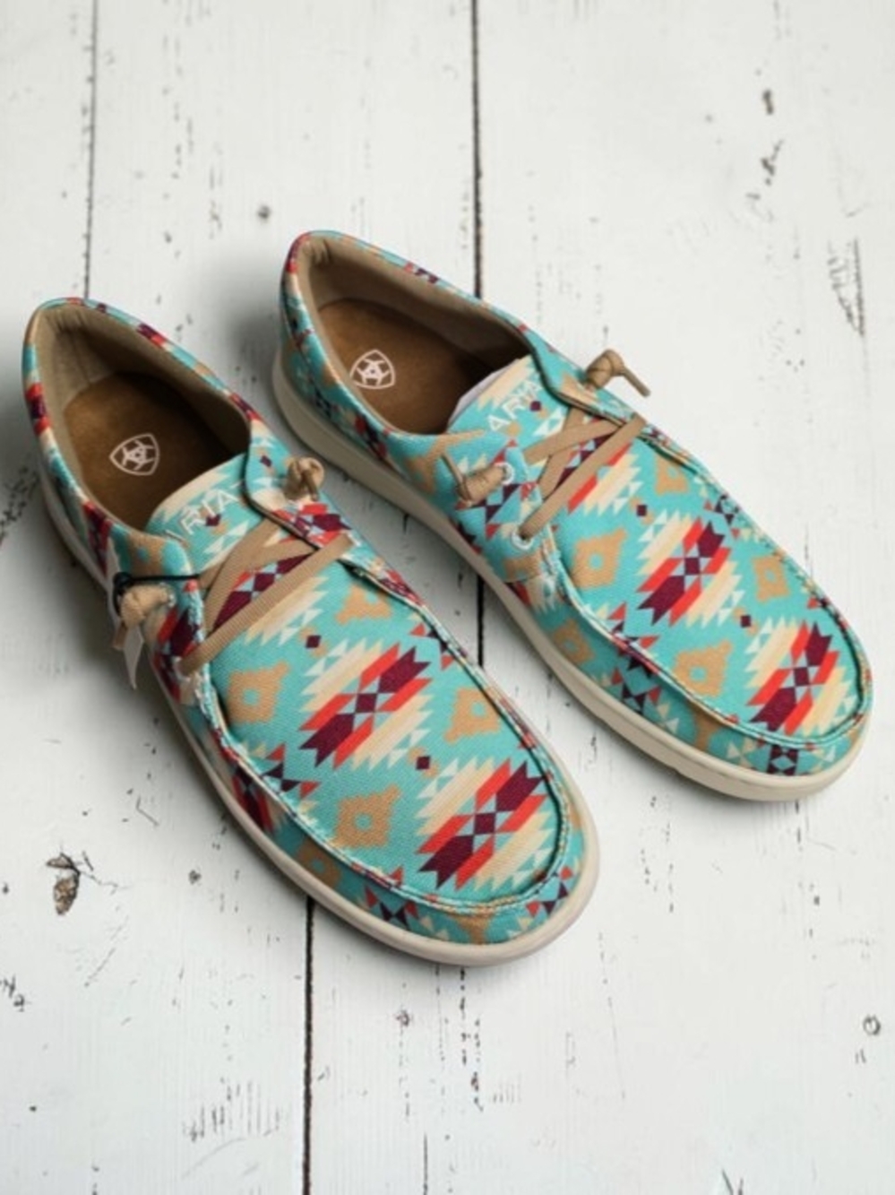 Ariat Turquoise Aztec Pattern Hilo - Picture 1 of 5